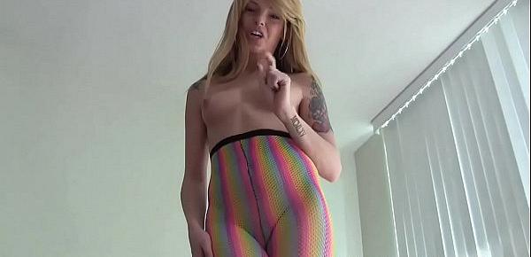  Rub your hard cock on my fishnet body stocking JOI